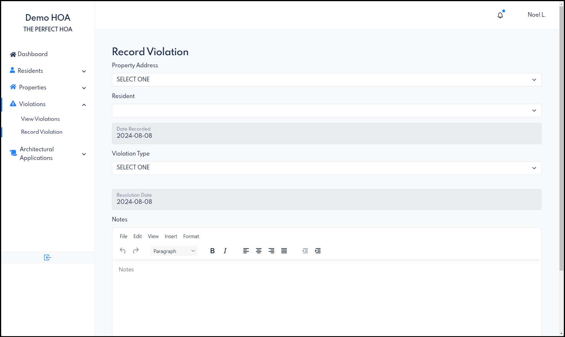 Violation Tracking Dashboard